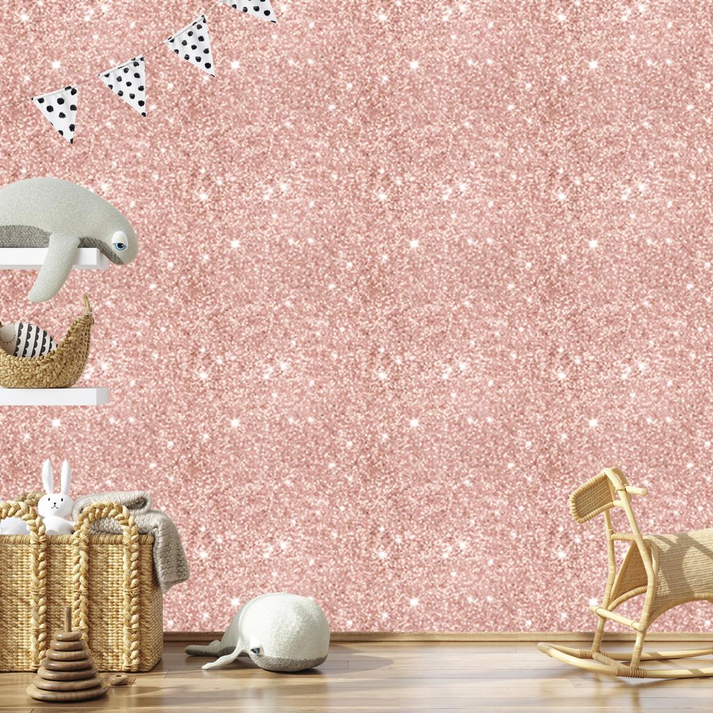 Coral and Peach Glitter Wallpaper for Living Room and Bedroom 50x1000