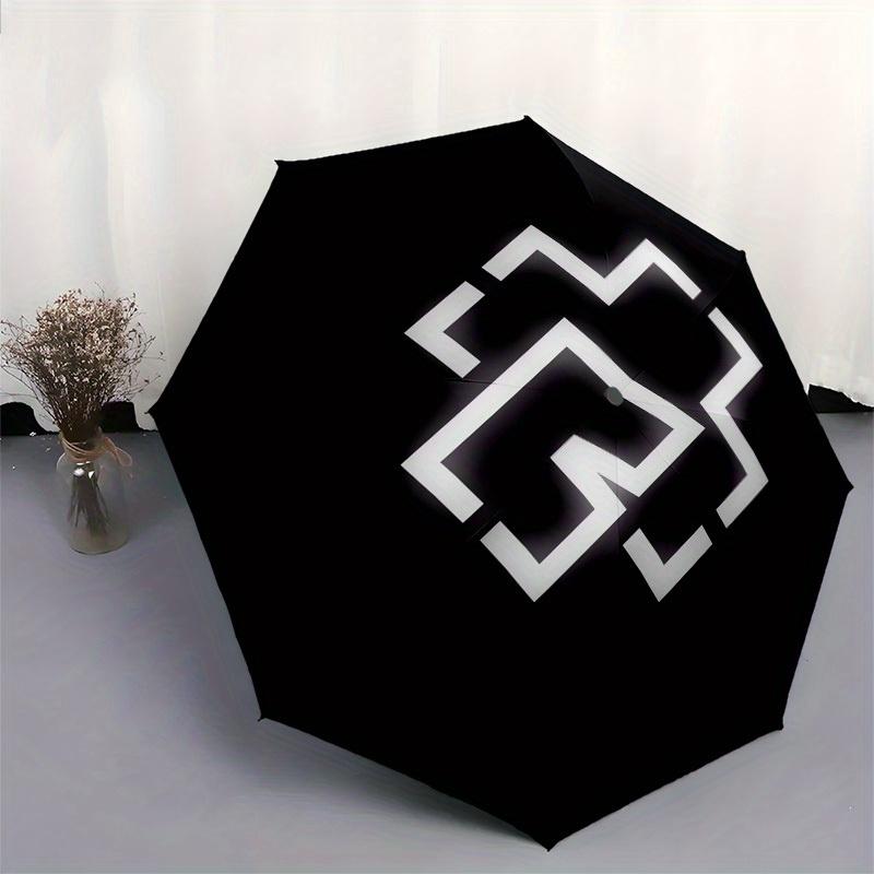1pc Square Zigzag Pattern Umbrella with Plastic Handle,Suitable for All Seasons Home Travel Outdoor UmbrellaM894