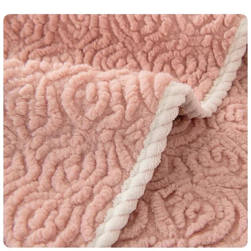 Plush Non Slip Leather Sofa Cover Rose Velvet Sofa Mat New Minimalist Modern Thickened  Winter Long Sofa Cover Cloth Towel