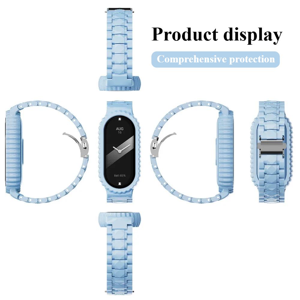 Strap+Case For Xiaomi Mi Band 10 Strap Resin Replaceable Bracelet Wristband for Mi Band 9 8 7 Belt Mi Band 6 5 4 3  Strap