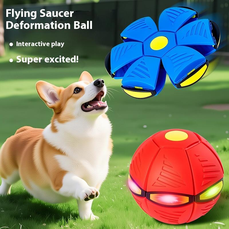 The new flying saucer deformation ball pet relieves boredom, steps on the ball, and the puppy side animal toy is resistant to biting and grinding
