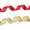 Christmas Wired Edge Ribbons Wrapping Ribbon Roll for Gift Wraping DIY Webbing Hair Bows Fabric Decorative Ribbons 2m