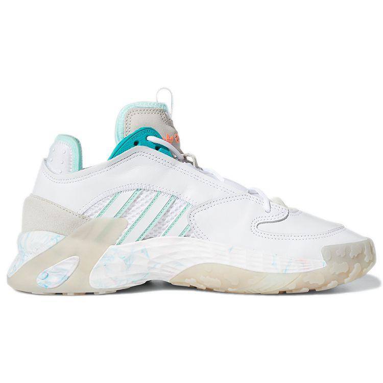 Adidas Originals Streetball Round Toe Lace-Up Durable Low-Top Basketball Shoes Women Sneaker White Gray EH2351