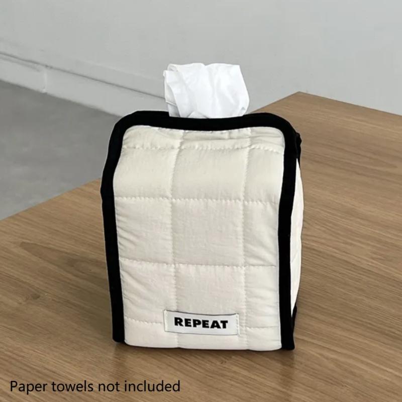 Tissue Storage Box,Round Square Roll Paper Case Table Decor Tissue Bag