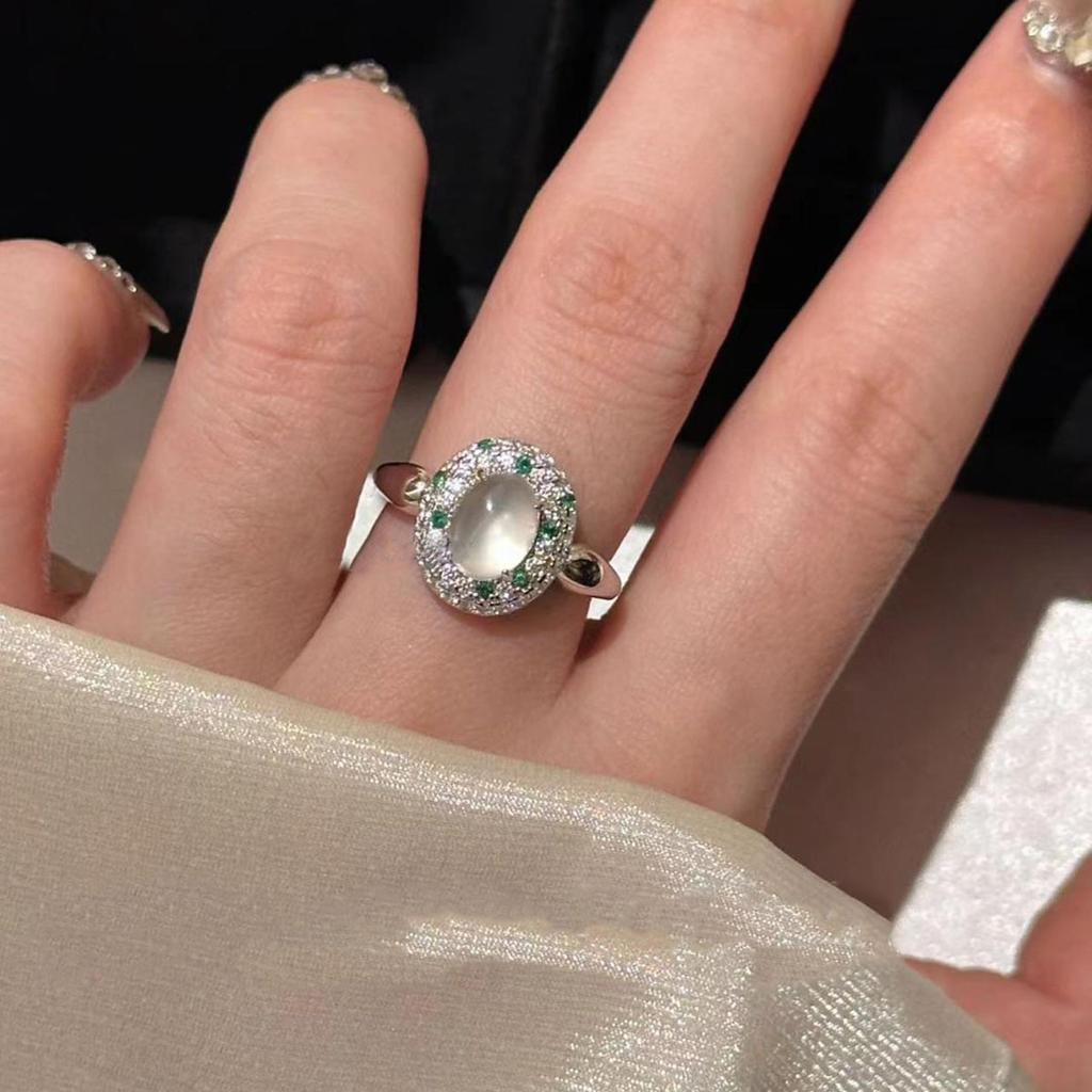 "The Wizard Of Oz" Chinese Chalcedony Ring Female Foam Jade Branch Frozen Diamond Pigeon Egg Index Finger Ring