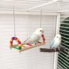 Bird Perch Stand Bite Resistant Parrot Swing Wooden Colorful Beads Bird Hanging Bird Cage Standing Play Gym