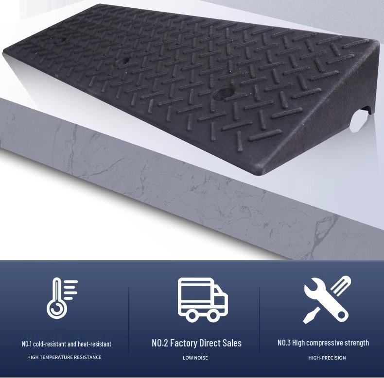 Uphill Assist Rubber Curb Ramp for Cars: Triangular Climbing Pad