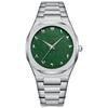 BestWin Top Brand Men Octagonal Quartz Watch Embossed Dial Full Steel Fashion Business Casual Style Male Dress Watch Daily Wear