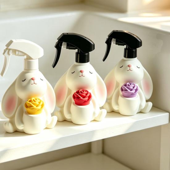 Cute Rabbit Spray Bottle, Fine Mist Water Sprayer, 280ml Plant Mister Gardening Mister Bottle for Flower Watering Home Cleaning
