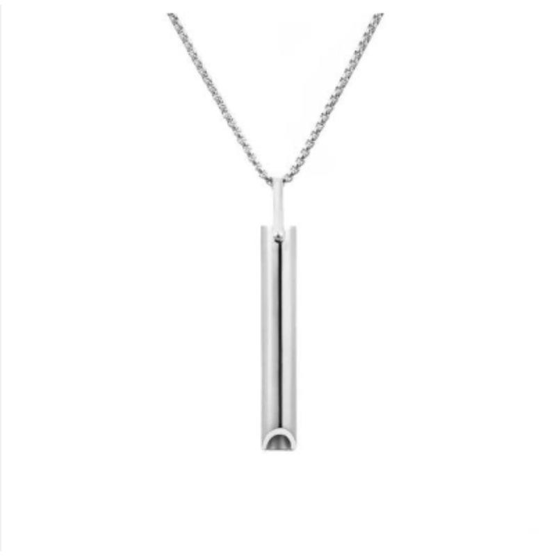 

3D Bar Necklaces New Black Color Pillar Necklace for Men Women Trendy Simple Stainless Steel Chain Party Zircon Couple Gifts