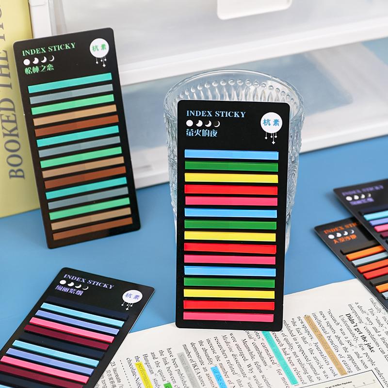 1pcs Fine Index Paste Stickers Set 300 Sheets PET Transparent Memo Pad Book Tag Spot Marker Office School