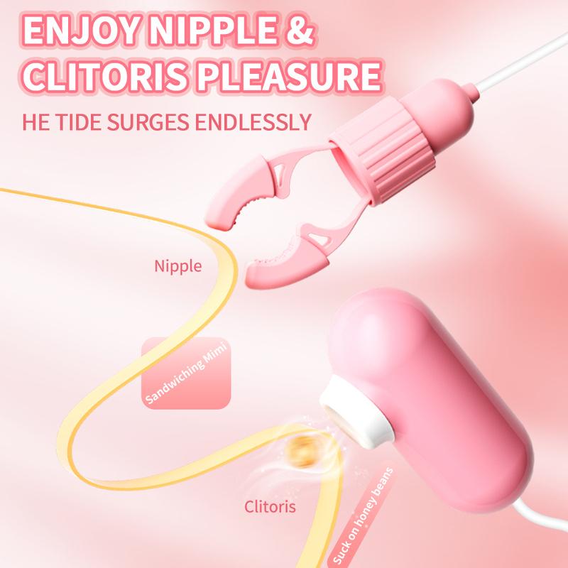 Nipple Clamps Vibrator Breast Massage Female Maturbator Tongue Licking Sucking Vibrating Clit Stimulator Sex Toy For Adult Wome