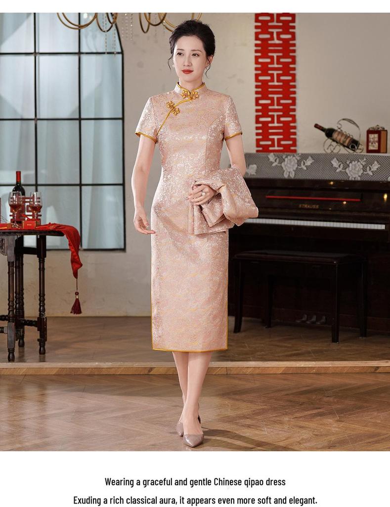 Elegant Retro Qipao Jacket: New Chinese Wedding Mother’s Autumn/Winter 2025 Top (Style 60671)