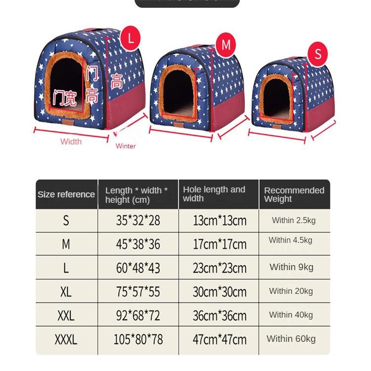 Pet Large Dog House Fully Detachable and Washable Pet Kennel Cylindrical Portable Dog Room Golden Hair Room Kennel