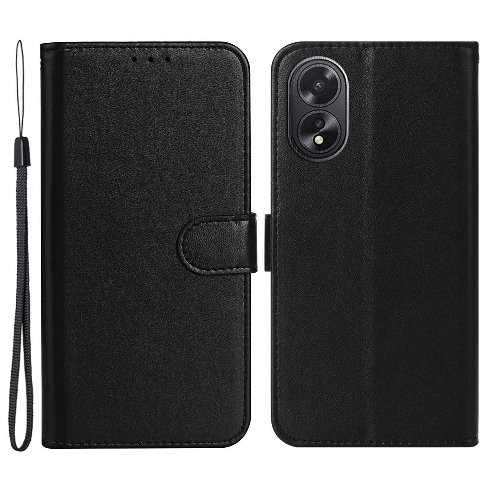 

B40 For Oppo A38 4G/A18 4G Case PU Leather+TPU Well-protected Phone Wallet Cover Black