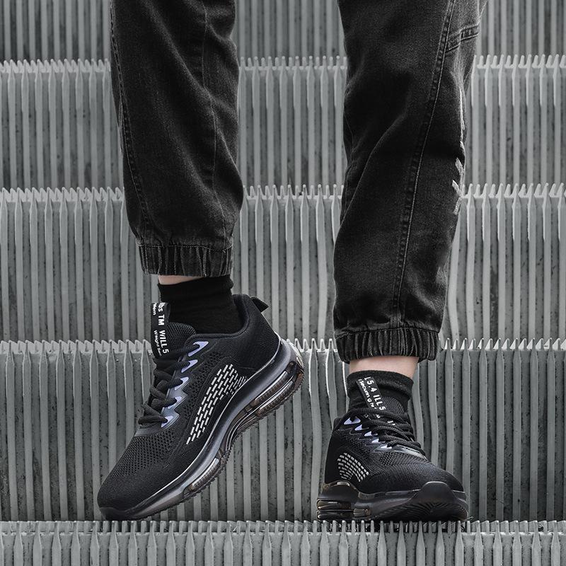 

Уличный тренд ветропроницаемый ветер 2025 большой размер мужская обувь кроссовки спортивная сетка без пружин и лета новая завышенная толстая подошва 47