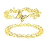 Natural Stone Bead Butterfly Bracelet for Women, Healing Stone Beaded Stretch Bracelet, Calming Spiritual Jewelry Gifts