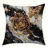 Schwarz und Gold Rose Schmetterling Luxus Kissenbezug Schlafzimmer Wohnzimmer Sofa Heimdekor Polyester Kissenbezug mit Reißverschluss