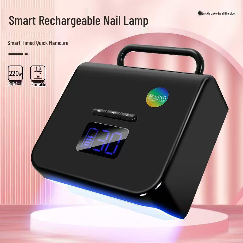 

220W Portable Rechargeable Wireless Nail Phototherapy Lamp - Quick-drying, High Power