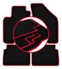 Velour Floor Mats with Red Edge For: Chevrolet Lacetti Hatchback, Sedan (2003-2012)