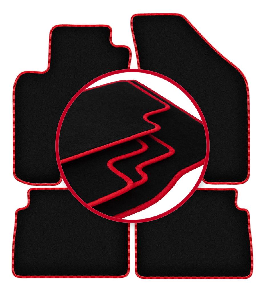 Velvet Carpets with Red Edge For: Daewoo Lanos Sedan, Hatchback (1997-2004)