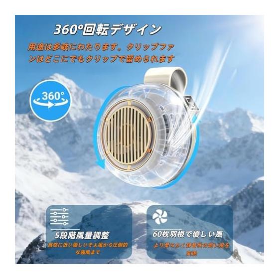 Portable Fan, Strong Wind [2026 Industry New Evolution, 1 Multipurpose Clip Fan] Neck Fan, 5 Levels of Air Volume Adjustment, Mini Fan, Comes with