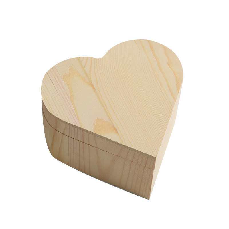 A disposizione: Scatola Regalo Esagonale in Legno di Pino e Bauletto Arcuato a Forma di Cuore Scatola Porta Gioielli