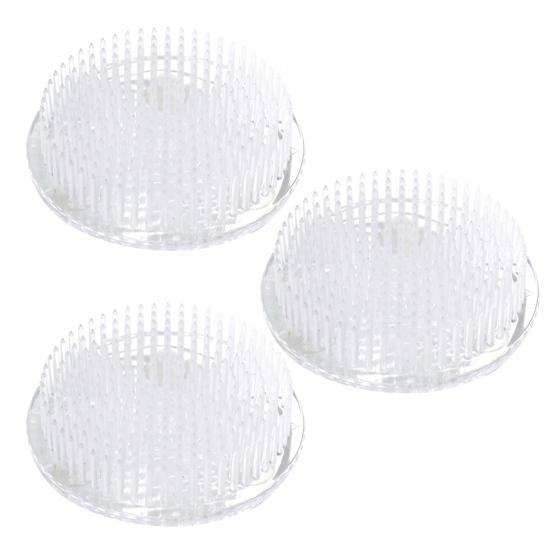 1/2/3 Stück Befestigungsbasis für Blumenarrangements, transparenter Blumenfrosch aus Kunststoff mit stabilen Stiften, Saugnäpfen, tragbares Werkzeug