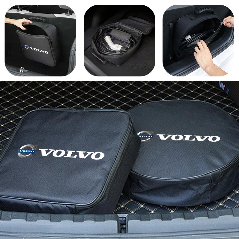 Charge Cables Fire Retardant Waterproof Equipment Storage Bag For Volvo Xc60 Xc90 V40 V60 S60 V50 V90 S80 C40 XC40 V70 XC70 C30 PY9