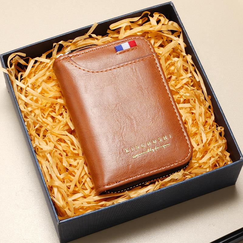 New Men'S Wallet Men'S Short Wallet Fashion Youth Wallet Large Capacity Multi-Card Wallet