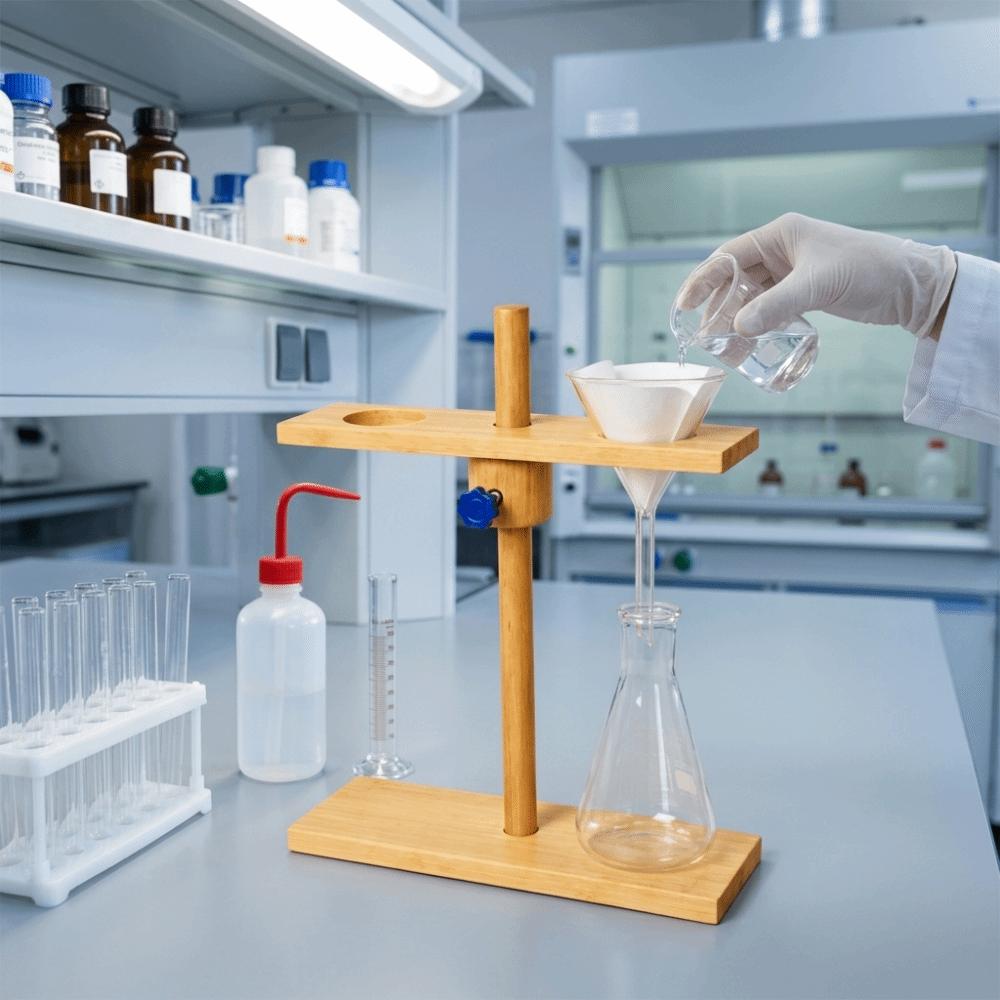 2 Hole Wood 2 Hole Funnel Rack 2 Hole Separatory Funnel Holder Funnel Stand Lab Analysis