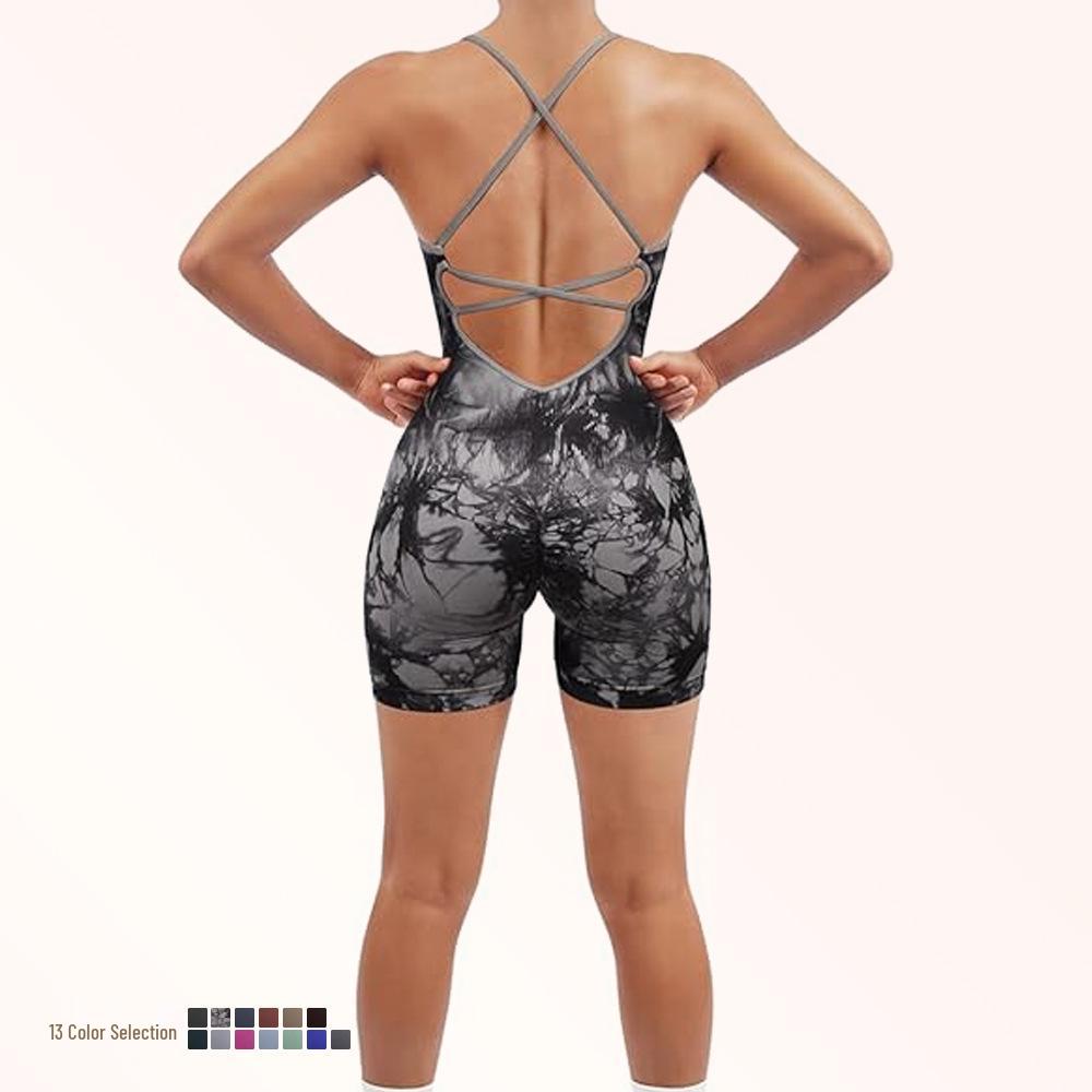 

Женский комплект для йоги с халтером-кроссовером на заказ - Без спины, эластичный, с эффектом лифтинга бедер, формирующая фигуру фитнес-одежда Large