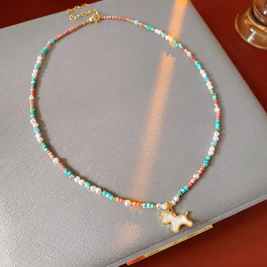 Female Fashion Light Luxury Versatile Niche Unicorn Pendant Necklace