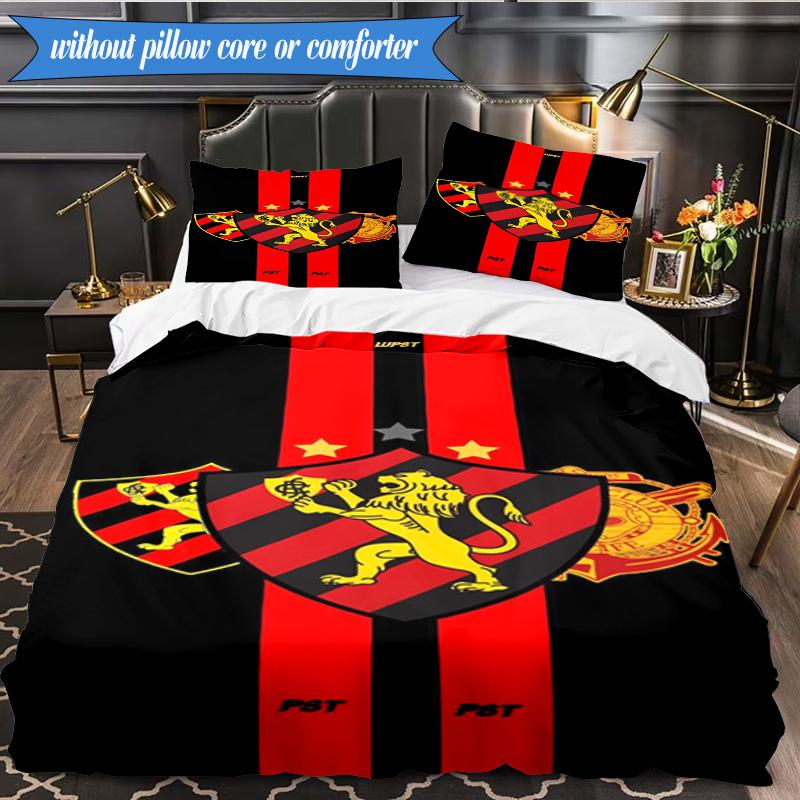 Football Club Emblem lion 3pcs K-pop music group Bedding set,Ideal for Bedroom, Dormitory,Including Duvet Cover And 2pcs Pillowcases,Fan gifts
