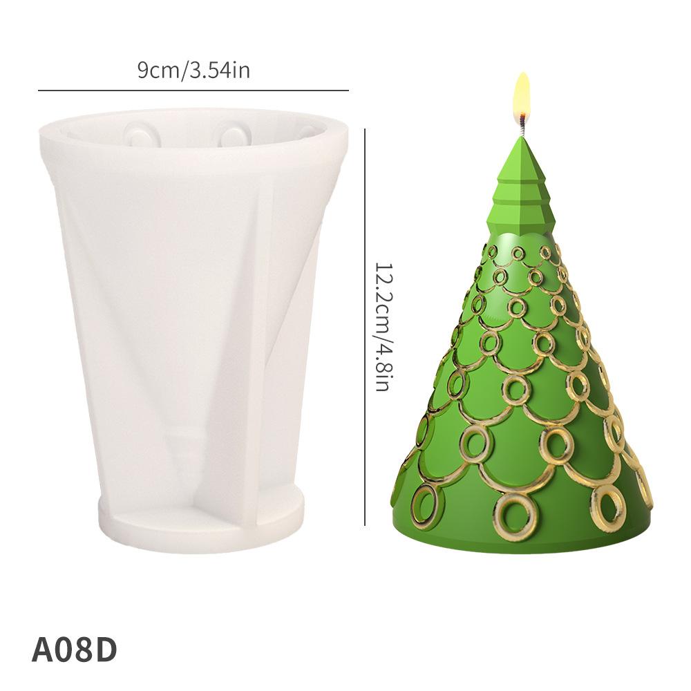 3D Weihnachtsbaum Kerzen Silikonform Handgemacht DIY Weihnachtsbaum Epoxidharzform Seife Kerzenherstellung Backwerkzeuge Feiertagsgeschenke