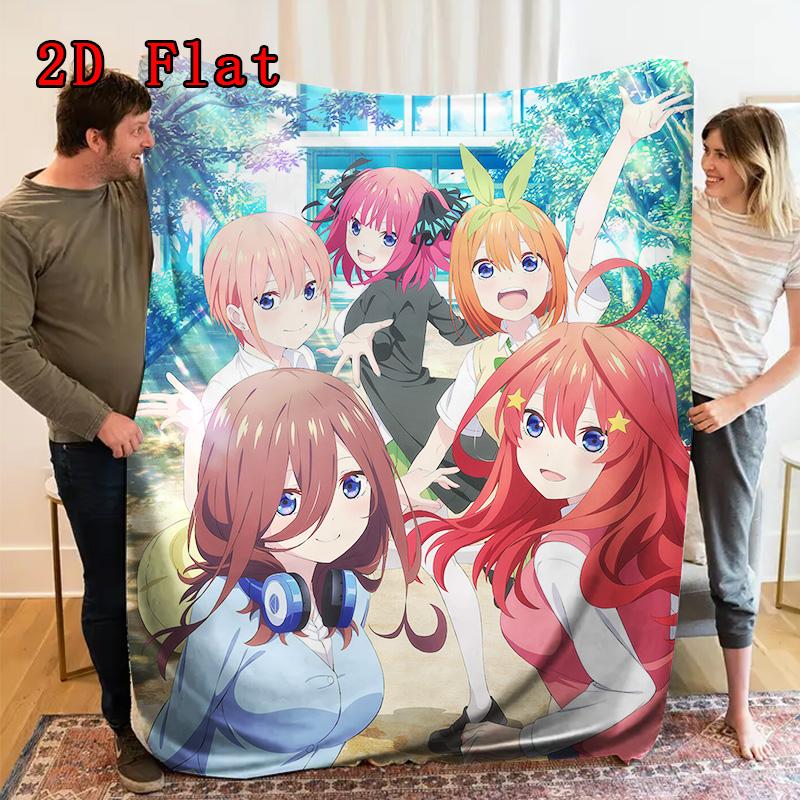 The Quintessential Quintuplets 2D Flat Pattern Flannel Blanket High quality All Seasons Warmth and Comfort Perfect for Christmas Gifts.DMT0925306