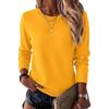 Women's Casual Crewneck Knit Sweater Long Sleeve Color Pullover for Fall Winter