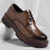 Business Formal Wear Low-top Platform Shoes Men Solid Color British Casual Leather Shoes Male Spring Autumn New Derby Shoe Man