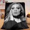 1PC A-dele's pop music Flannel Blanket Gift, Suitable for Both Men And Women, Soft Ideal for Beds And Sofa, Birthday Or Christmas Gift