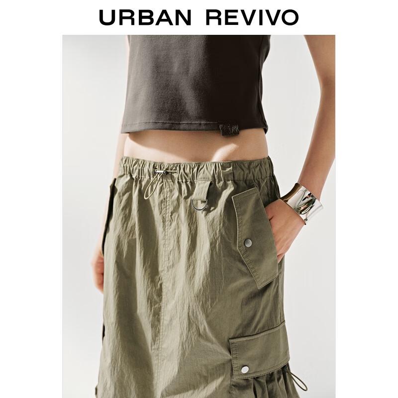 UR 2025 Autumn Women's Casual Workwear Drawstring Skirt