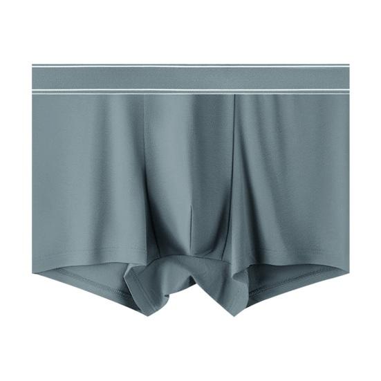 Mens Cotton Boxers Briefs Summer Moisture Wicking Underwear Solid Color Breathable Stretch Wide