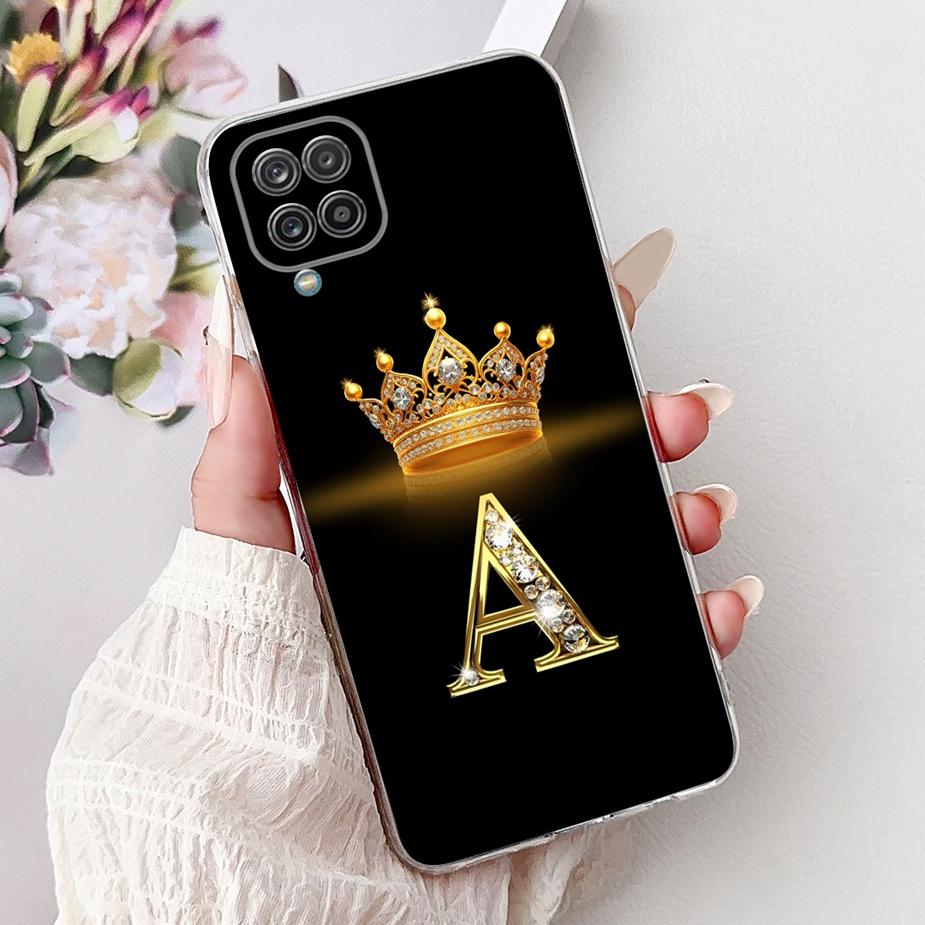 For Samsung Galaxy A12 Case M12 F12 New Crown Letters Cover Soft Silicone Phone Cases For Samsung A12 M 12 Galaxy M12 F12 Bumper