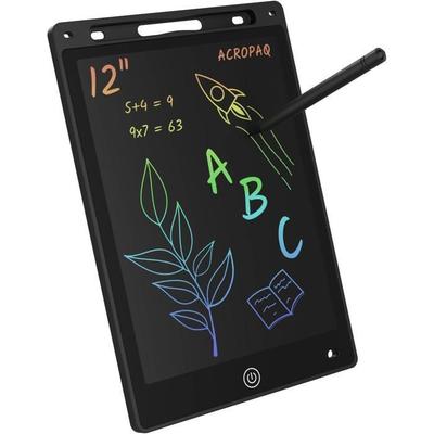 ACROPAQ Magic Drawing Tablet for Kids 12 Inches - Black LCD Screen - Kids Graphic Tablet - CR2025 Battery Included
