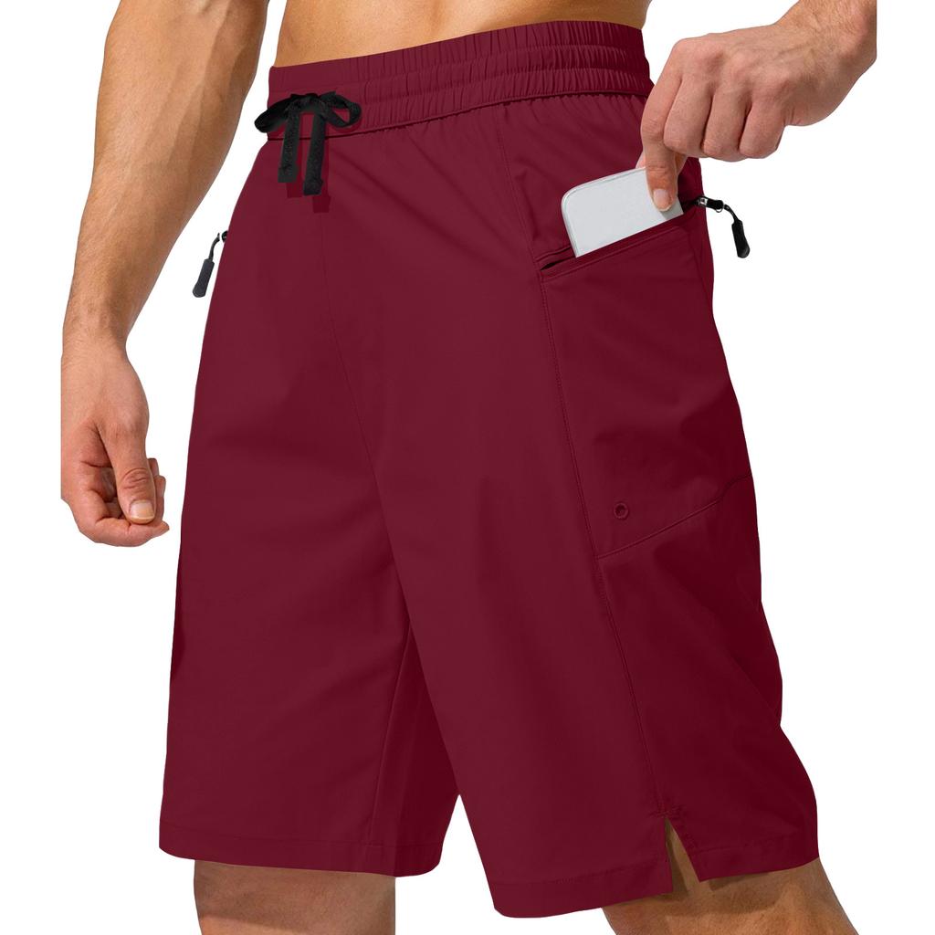 Mens Athletic Shorts Cargo Shorts for Men with Zipper Pockets Gym Shorts Men Lightweight Mens Workout Shorts Drawstring Waist