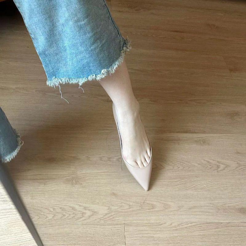 Design Sense Niche Spring and Autumn 2025 New Pointed Head Light Mouth Flat Shoes French Bag Head Nude Non-slip Single Shoes