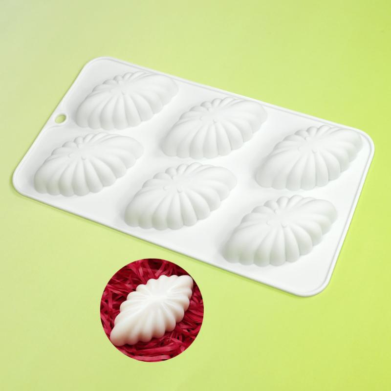 6 Cavity Shell Design Pudding Silicone Mousse Mould 3D Candy Chocolate Mold Diy Soap Model Cake Decorating Tools Bakeware