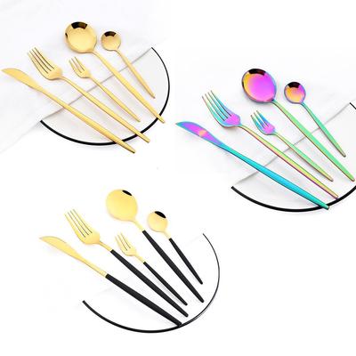 5 Pz/set Set di Posate In Oro Occidentale Stoviglie In Acciaio Inox Posate Coltello Torta Forchetta Cucchiaio Da Caffè Stoviglie Da Cucina Argenteria