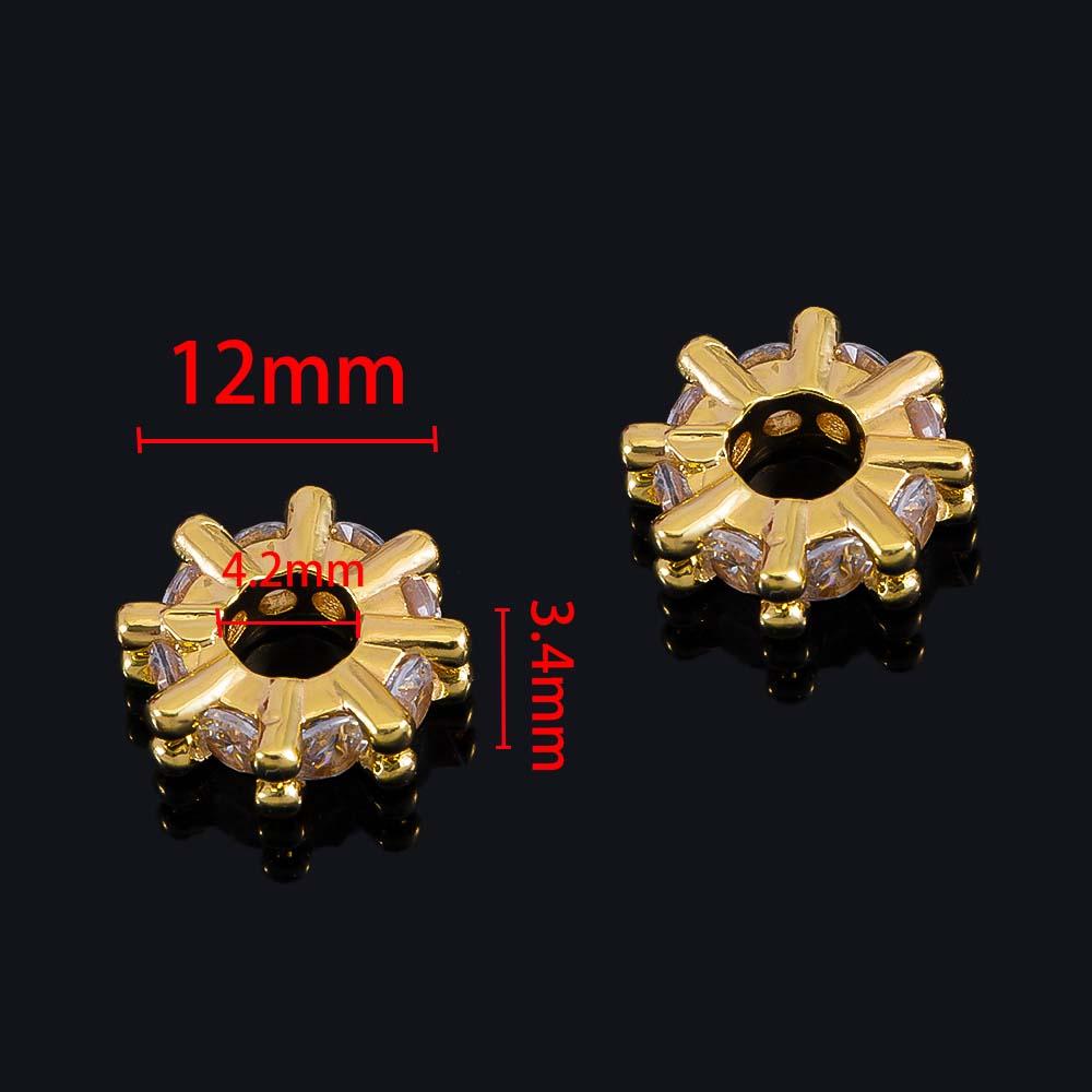 

5pcs 6.5mm Large Hole Round Bead Copper Zircon Spacer Beads Bracelets Ring Spacers Beads Accessories Necklace Jewelry Findings 5pcs