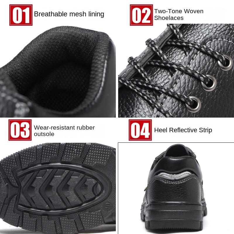 Labor Insurance Shoes Men's Anti-smashing, Anti-piercing, Breathable and Lightweight Safety Protective Work Shoes