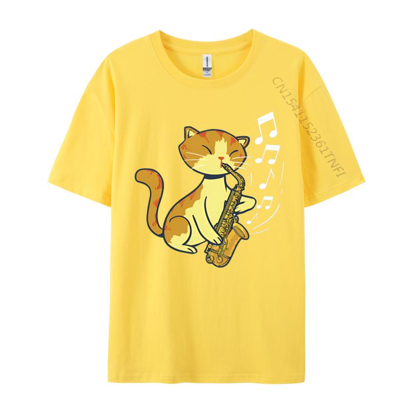 A Cute Cat Playing The Saxophone Tshirts Musicians Tshirts Perfect Saxphone Apparel For Men Grey Shirt Graphic Tee